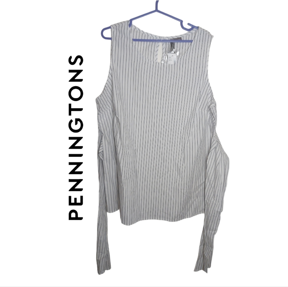 NWT Penningtons Striped Top With Tie
